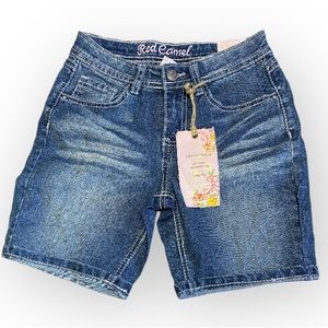 Big Girls Red Camel Denim Shorts SZ 12